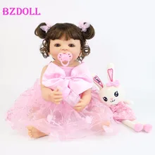 55 см полностью силиконовая кукла-Реборн, игрушка для девочки, виниловая, новорожденная, принцесса, младенцы, Bebe, купание, сопутствующая игрушка, подарок на день рождения