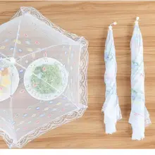 Летняя домашняя кружевная круглая защита от насекомых, складная пищевая тарелка, тонкая сетчатая вентиляционная Пылезащитная крышка