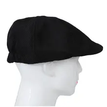 Твердые жидкости системы Кепка-восьмиклинка картуз Гольф вождения летом солнце плоский водитель, разносчик газет-черный