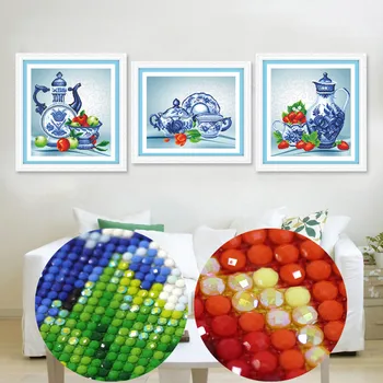 

DIY 5D Sale Diamond Embroidery, Diamond Mosaic, Celadon, Porcelain, Fruit, Flower, Special Shaped Diamond Painting, Cross Stitch