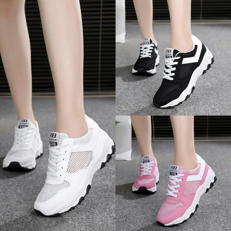 Korean Sports Shoes Female Students Flat Surface Ventilation Running