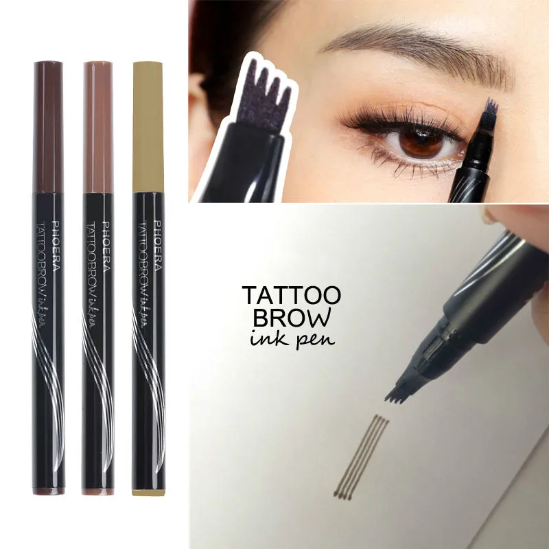 

Microblading Tattoo Eyebrow Pen Fine Sketch Waterproof Lock Color Shaper Makeup Tool Eyebrow Long Lasting Eyebrow Pencil
