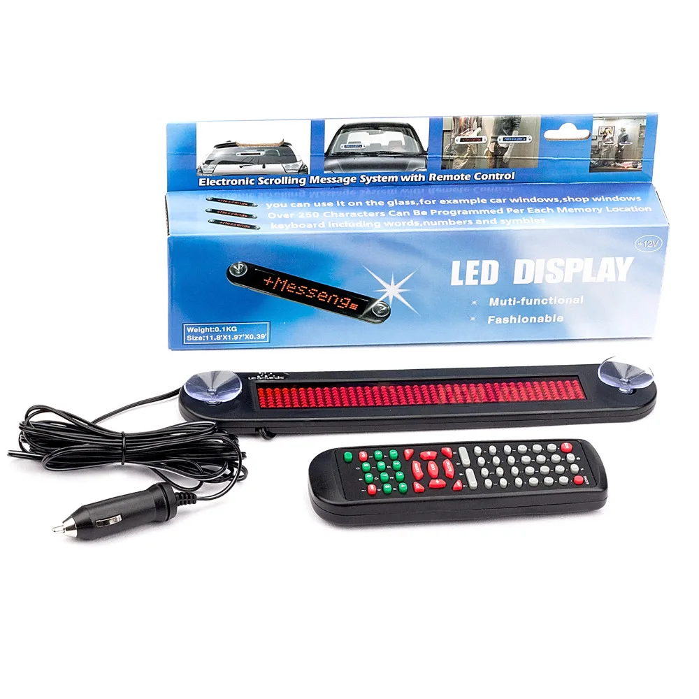 Free shipping indoor remote controller led advertising display car with Russian and English text
