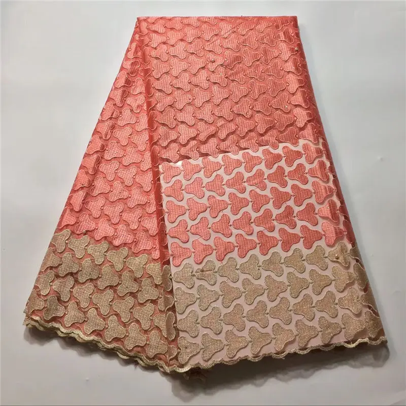 

latest Nigerian style french net lace fabric tulle embroidered net mesh laces fabrics for women