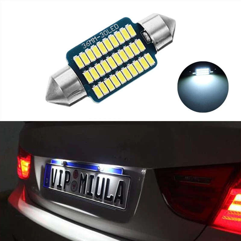 1X Car Led Error Free 36mm C5W 3014 SMD font b Lamp b font 12V License