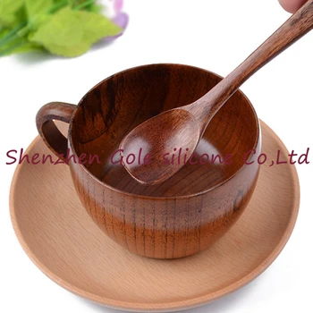

80pcs/lot Natural Jujube Bar Wooden Cup Mugs With Handgrip Coffee Tea Milk Travel Wine Beer Mugs For Home Bar