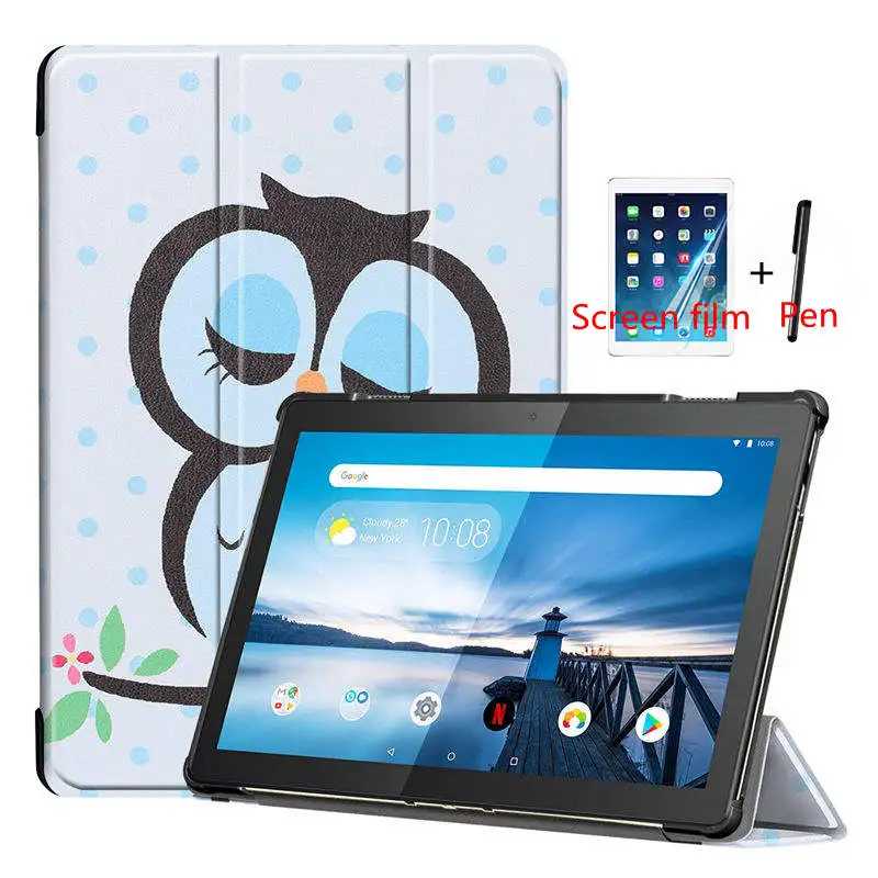 Магнитный чехол из искусственной кожи для lenovo Tab M10 TB-X605F TB-X605L 10,", чехол для планшета с бесплатной защитой экрана+ стилус