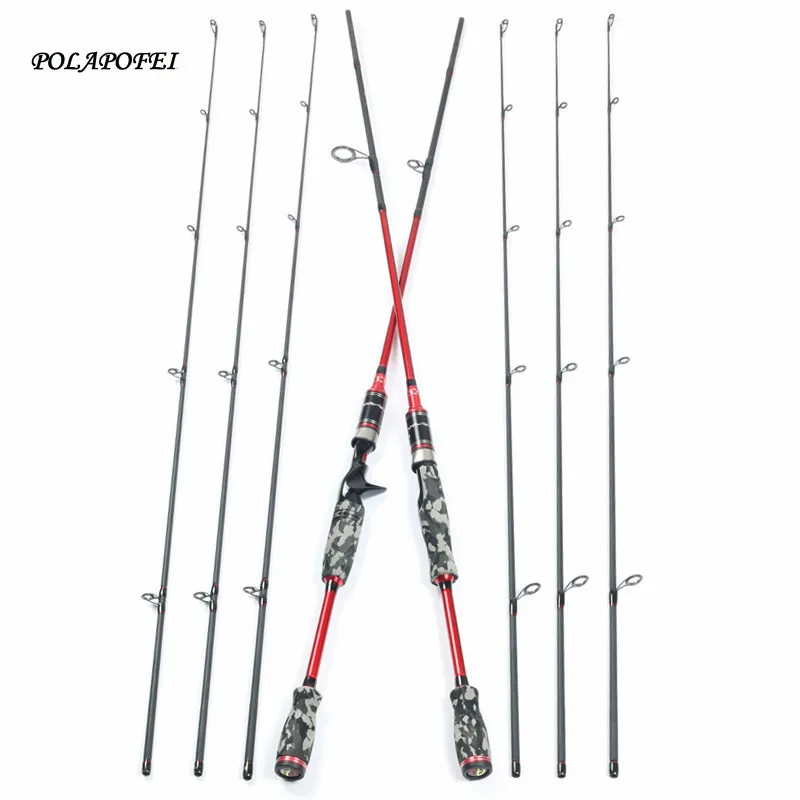 

POLAPOFEI 1.8m 100% Carbon Spinning Fishing Rod Pod peche ML M MH 3 Tips Fly Lure Fishing Pole Fly Casting Rod Fish Tackle E265