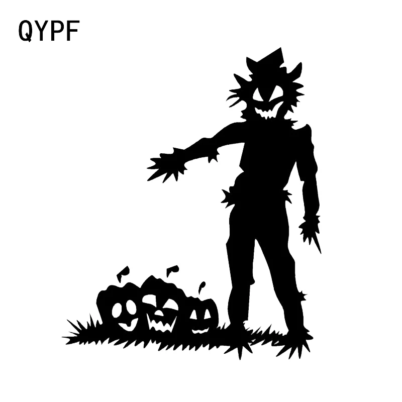 

QYPF 11.6*13.9 Coolest Halloween Happy Pumpkin Horror Ghost Face Decor Car Sticker Accessories Motorcycle Vinyl C16-2345