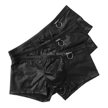 3PCS New Sexy Boxer Leather Men s Underwear Factory Wholesale Men Homme Mens Boxers Brand Clothing