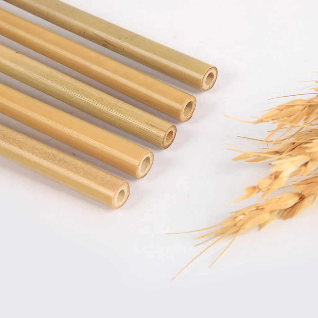 

5PC reuseable straw Bamboo Natural Environmentally drinking straws for Adults Kids Bamboo collapsible straw foldable straw