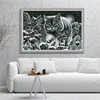 Black Cat On Snowy Night Patterns Cross Stitch Kits 11CT Printed Fabric 14CT Canvas DMC Count Embroidery Thread Sets DIY Crafts ► Photo 2/6