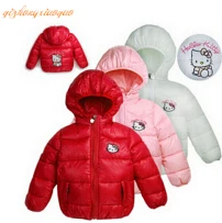 Куртки для маленьких девочек зимние куртки, парки для детей, детская одежда верхняя одежда с капюшоном, пальто утепленный хлопковый костюм CC246-CGR2