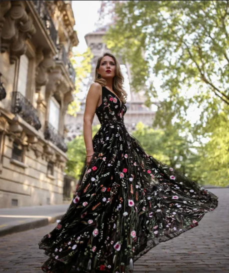 Женское длинное платье без рукавов Boho пляжное с глубоким треугольным вырезом и