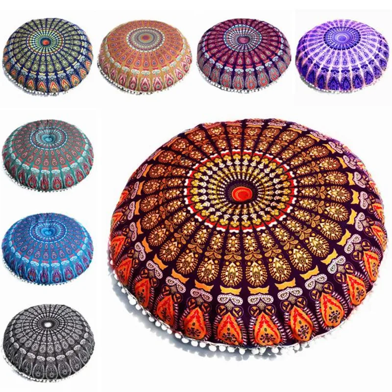 

pillow covers decorative Large Mandala Floor Pillows Round Bohemian Meditation Cushion Cover seat cushions home decor x30619