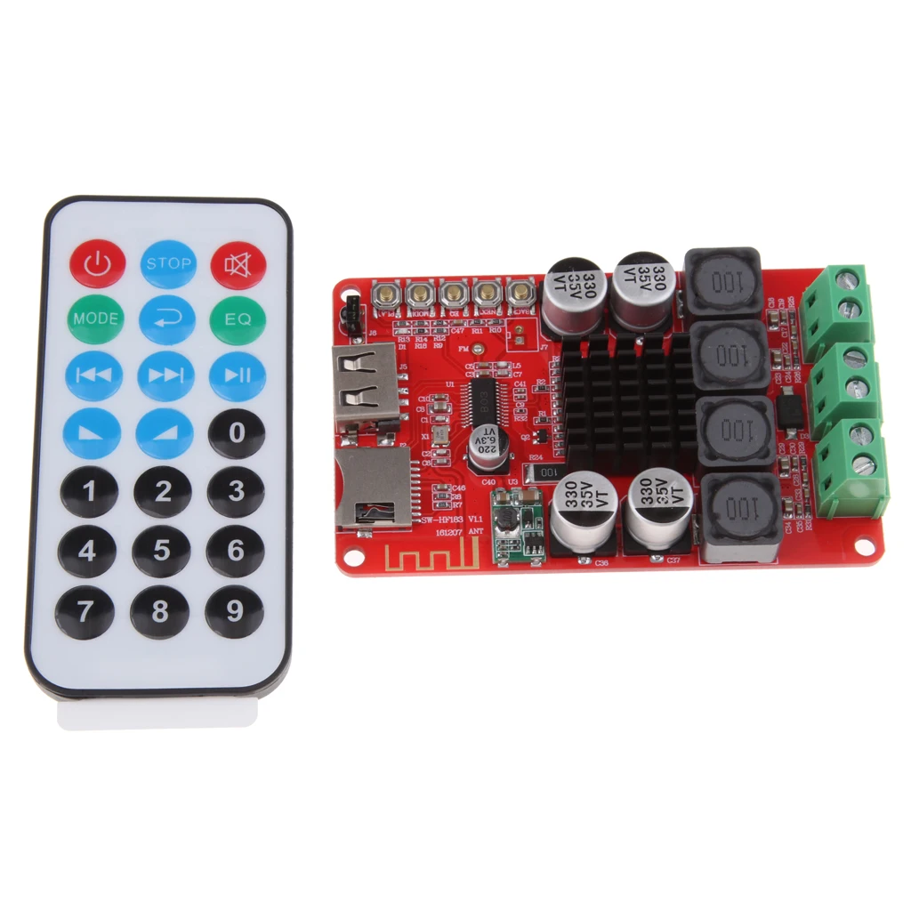 Comprar 8 26V 2x50W TPA3116 amplificador de potencia Digital Bluetooth Estéreo amplificadores placa soporte U Disk TF tarjeta