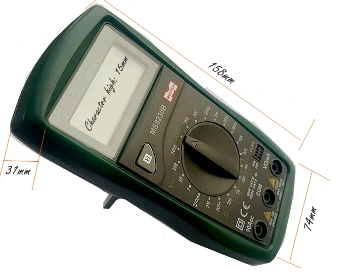 MASTECH MS-8230B цифровой мультиметр, практичный цифровой мультиметр, ACV/DCV/DCA/HFE/Тест сопротивления