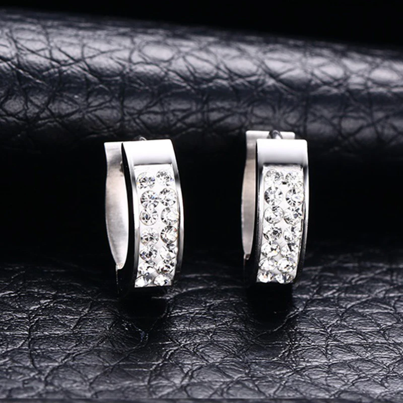 Серьги гвоздики женские из нержавеющей стали с кристаллами|fashion stud earrings|stud