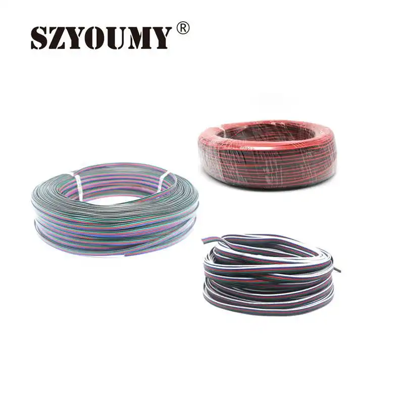 

SZYOUMY LED Cable Extension Wire Cord Connector 22AWG 2 Pin 4 Pin 5 Pin for RGB RGBW Single Color LED Strips 600meters A lot