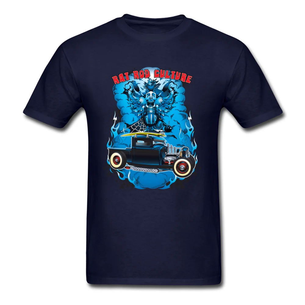 Rat Rod Culture 100% Cotton Fabric Men Short Sleeve Tees Normal Summer Fall Top T-shirts Design Tee-Shirts 2018 New O-Neck Rat Rod Culture navy