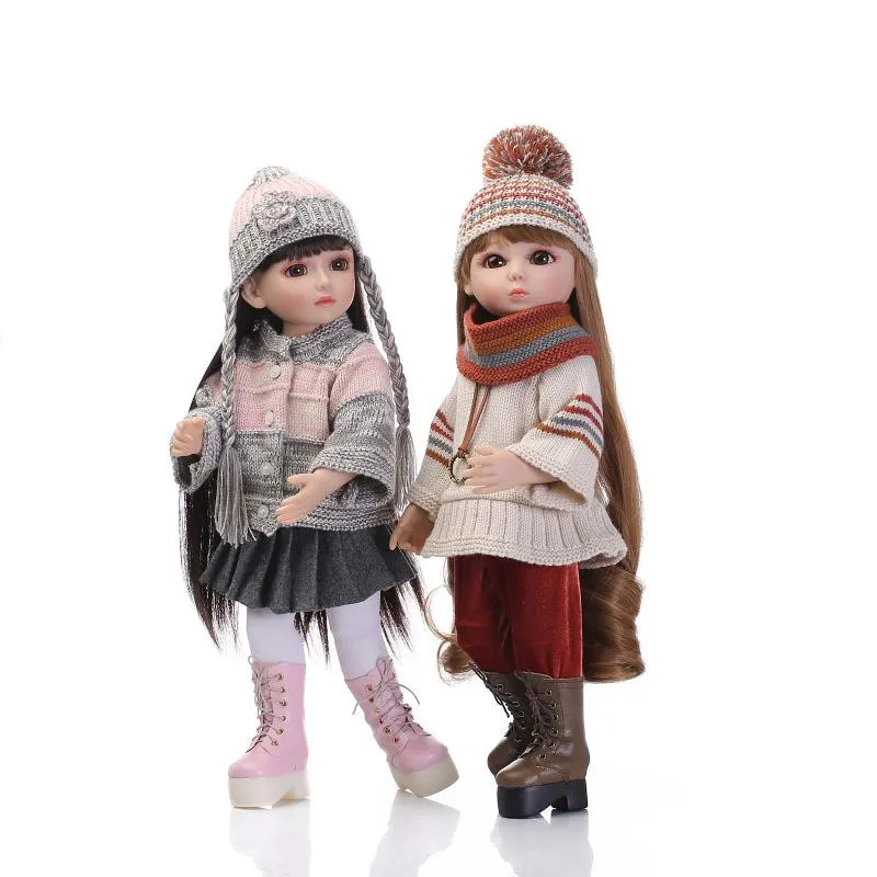 Новая мода стиль NPK Reborny SD/BJD кукла игрушки с полной силиконовая, виниловая Кукла тело в зимней одежде около 18 дюймов куклы для девочек