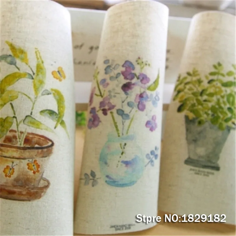 

3pcs/set Hand dyed Cotton Linen printed Quilt Fabric For DIY Sewing Patchwork HomeTextile Decor 20cmX20cm green plant
