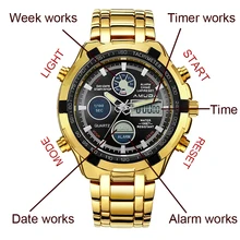 brand amuda fashion digital watch men led full steel gold mens how digital watch works
