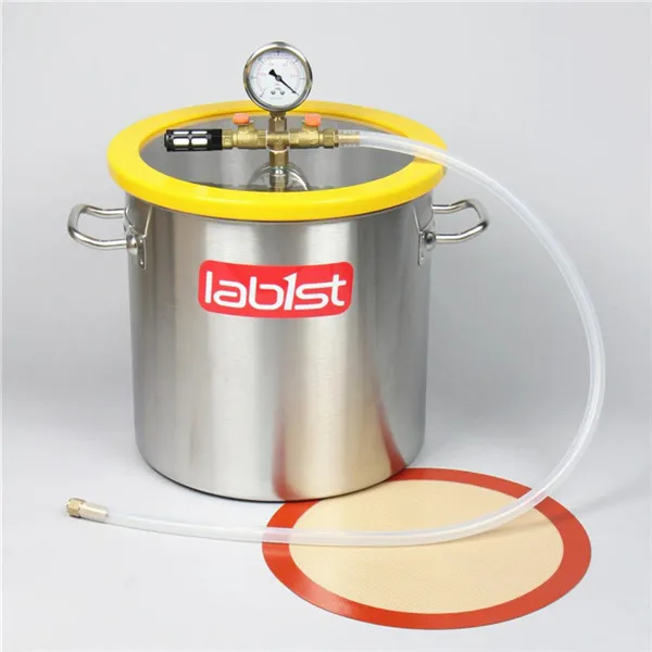 Bomba de Vácuo Câmara de Desgaseificação Kit de Câmara de Vácuo com 2 30cm de Aço Litros Estágios 6cfm 220 v 30cm * Inoxidável Vácuo 5.5 Gal 21 3 vacuum degassing