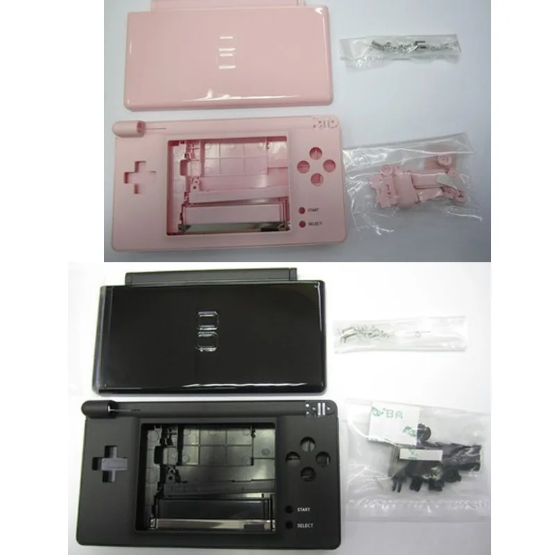 Black/Pink Full Housing Cover Shell Case Replacement Shell For Nintendo