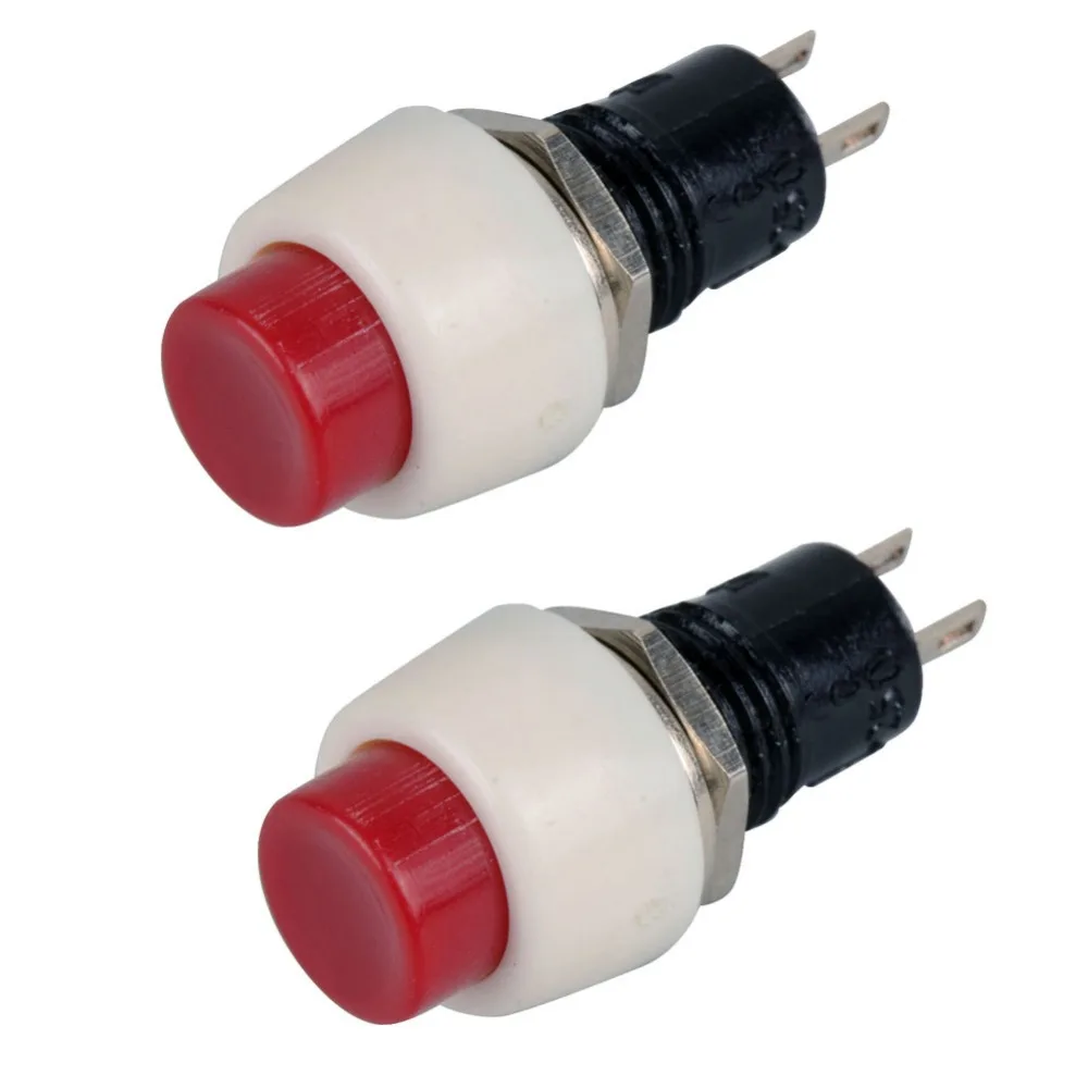 

2x Red Mini 2 pin Round Toggle Self-locking Power ON/OFF Push Button Switch