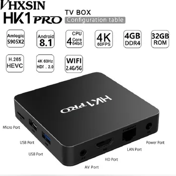 

VHXSIN 20 PCS/LOT hk1 pro TV BOX Android 8.1 DDR4 4GB Ram 64G Rom Amlogic S905X2 Quad Core USB3.0 2.4G/5G Dual WIFI 4K