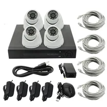 Домашняя система наблюдения 4CH 720P IP камера безопасности NVR комплект системы с 4 крытые/уличные купольные камеры с инфракрасной подсветкой ip-камера 720P 1MP P2P