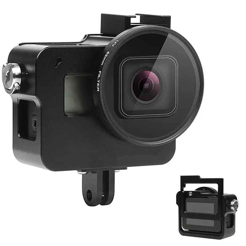 

SHOOT Aluminium Alloy Skeleton Protective Housing Metal Case with Back Cover and 52mm UV Filter for GoPro Hero 6/HERO(2018) Ac