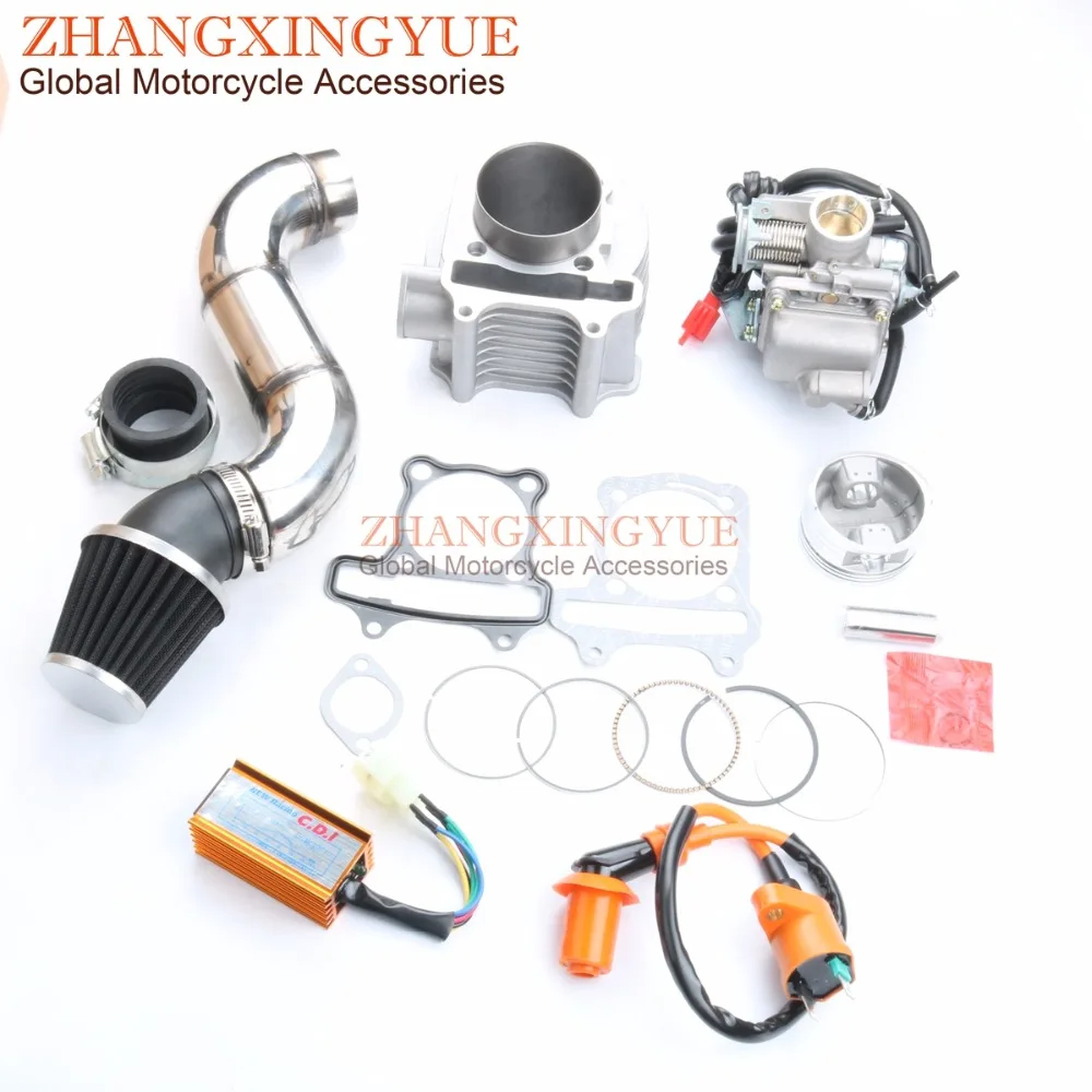 155cc NON EGR комплект головки цилиндра и 58 5 мм большого отверстия PD24J карбюратор AC CDI