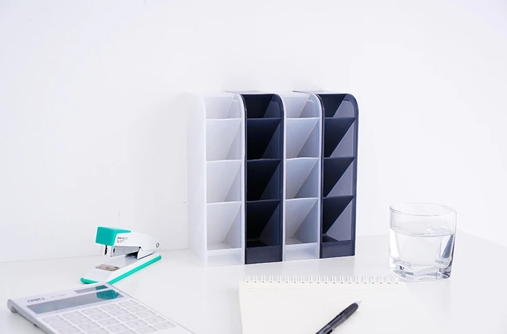 

White/black Multi-function 4 Grid Desktop Pen Holder Office School Storage Case made by eco-friendly Desk Pen Pencil Organizer