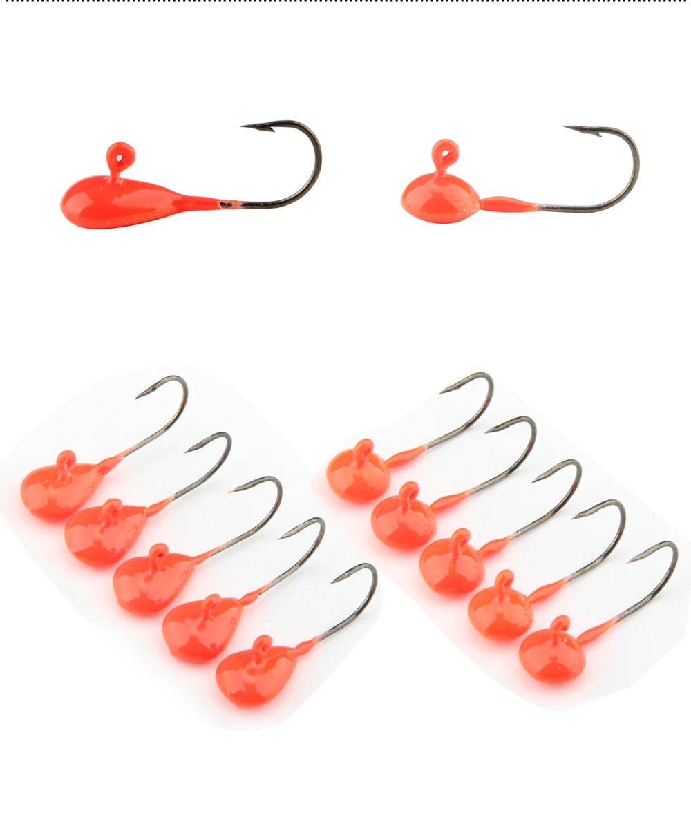 ROSEWOOD 12Pcs 0.5g0.7g Freshwater Jig Heads, Assorted Bright Colors, Mini Metal Jigging Ice Jig Fishing Lures Sharp Hooks Bait  (8)
