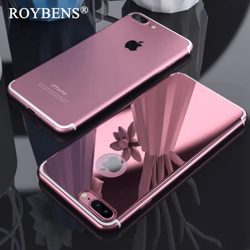 Роскошный чехол Roybens для iPhone 7 милый зеркальный с металлическим эффектом 6 6S Plus