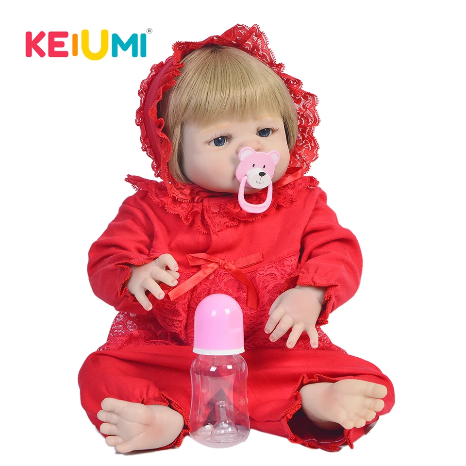 

KEIUMI 58 cm Full Silicone Body Reborn Baby Doll Toy Like Real 23 Inch Newborn Girl Princess Babies Doll For Kids Birthday Gifts
