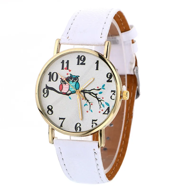 Fashion watch women casual watches Cute Owl Pattern leather watch strap alloy Quartz Analog Wrist Watch clock Reloj mujer M21 (1)