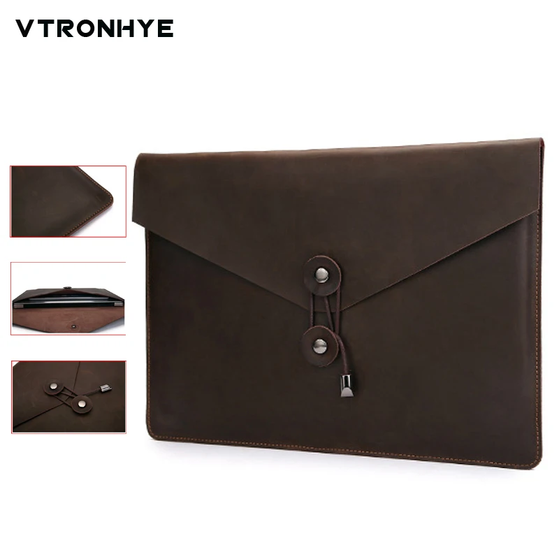 Кожаная сумка для ноутбука 13 дюймов для Macbook Air Pro retina 11 13 15 дюймов качественная сумка в стиле ретро для Mac book Pro 13 Touch Bar