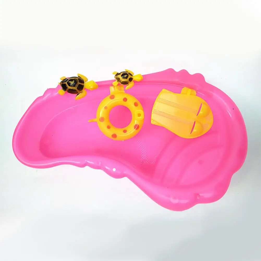 

None Cute Turtle Swimming Pool Kids Dollhouse Miniature Play-house Toy Gift Decoration