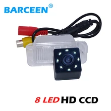 Hd lcd obiettivo di vetro + 170 angolo + 8 led + originale + 170 angle car rear inversione della macchina fotografica per FORD-Focus Hatchback/Mondeo Fiesta