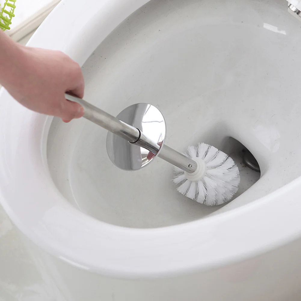 

Antibacterial Practical Hotel Home Stainless Steel Toilet Corner Holders Portable Toilet Brush With Base Tool Bathroom Cleaning