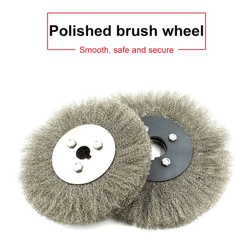 3 Pcs 100mm Stainless Steel Wire Polishing Brush Wheels Set with 16mm