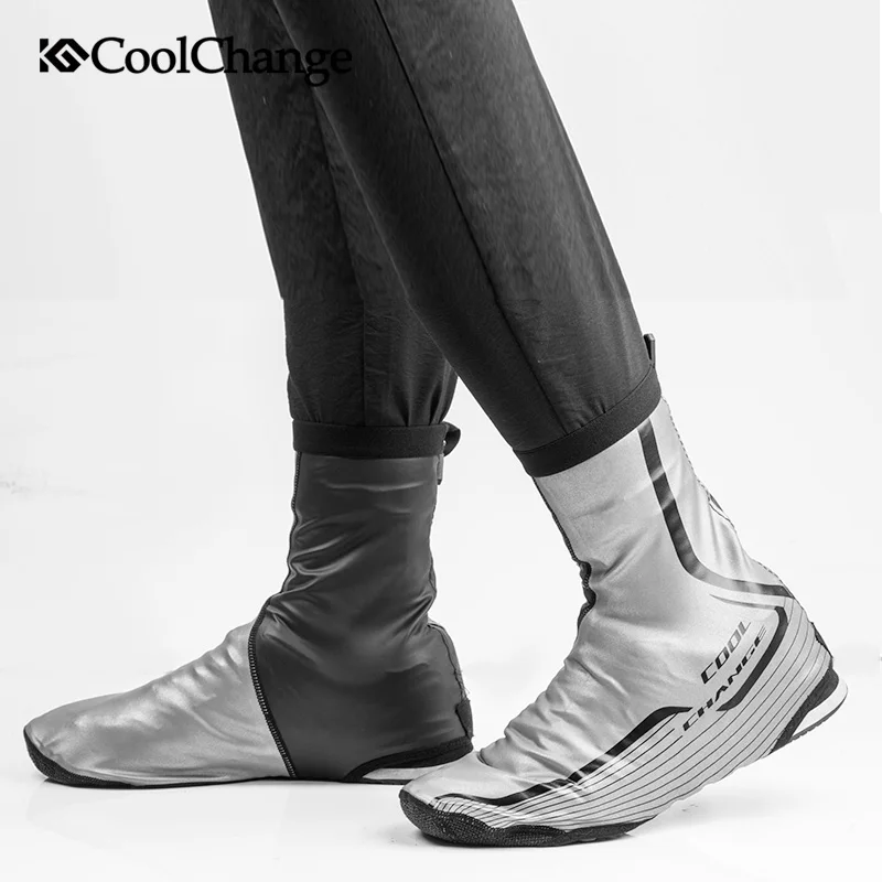 CoolChange Waterproof Cycling Shoe Covers Winter Thermal Windproof MTB Bike Overshoes Protector Reflective Bicycle Shoes Cover CoolChange Waterproof Cycling Shoe Covers Winter Thermal Windproof MTB Bike Overshoes Protector Reflective Bicycle Shoes Cover