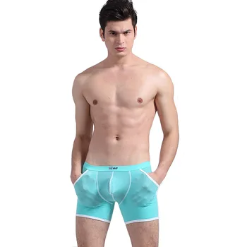 

KWAN.Z male underwear boxer men ultra-thin ice silk real pocket cueca boxer shorts men's underwear underpants masculina