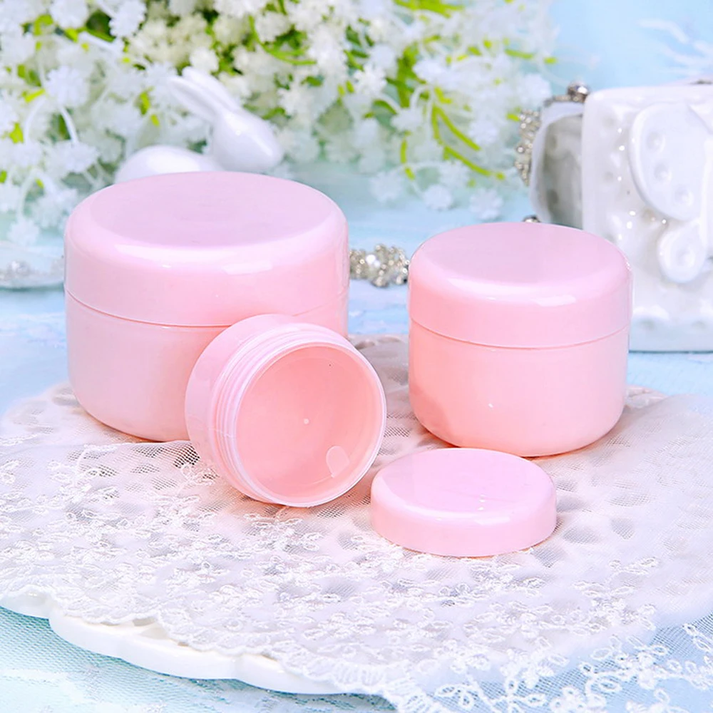 

60Pcs 10g/20g/50g/100g Refillable Sample bottles Plastic Empty Makeup Jar Pot Travel Face Cream Lotion Cosmetic Container Pink
