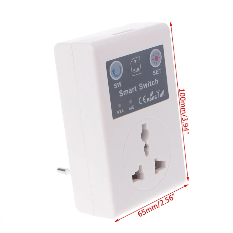 EU/UK 220V Phone RC Remote Wireless Control Smart Switch GSM Socket Power Plug #20/18L