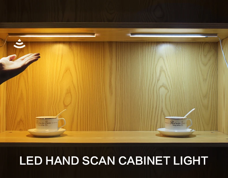 Hand Sweep Motion Sensor DC12V LED Light Read Lamp Under Cupboard Cabinet Closet
