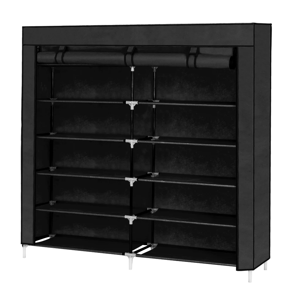 

7 Tiers Dustproof Non-Woven Fabric Shoes Rack Shoe Storage Organizer Cabinet Black Stand Holder Shoes Shelf Home Accessories